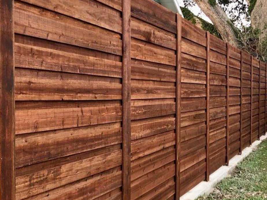 Broussard LA horizontal style wood fence