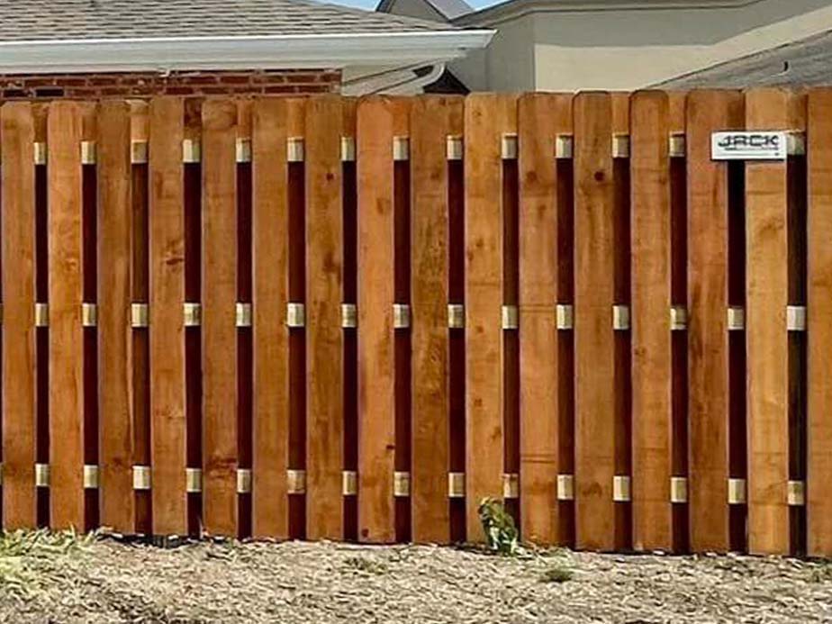 Rayne LA Shadowbox style wood fence