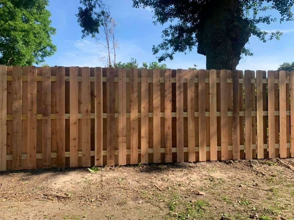 Shadowbox Wood Fence Installation in Lafayette, Louisiana