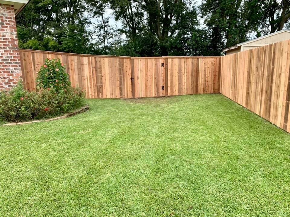 Wood Fence with Cap and Trim Installation Service in Lafayette